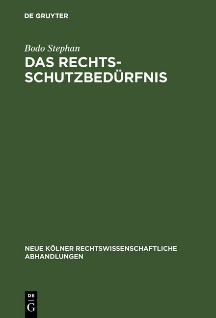 Das Rechtsschutzbedürfnis main product photo