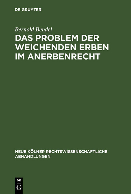 Das Problem der weichenden Erben im Anerbenrecht main product photo