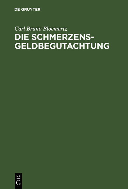 Die Schmerzensgeldbegutachtung main product photo