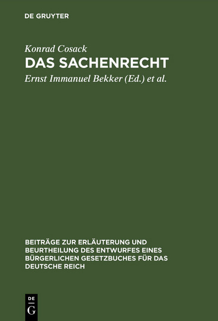Das Sachenrecht main product photo