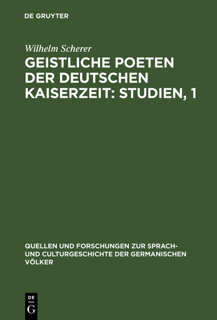 Geistliche Poeten der deutschen Kaiserzeit: Studien, 1 main product photo