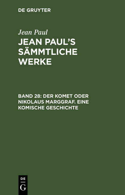 Der Komet oder Nikolaus Marggraf. Eine komische Geschichte main product photo