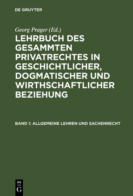 Allgemeine Lehren und Sachenrecht main product photo
