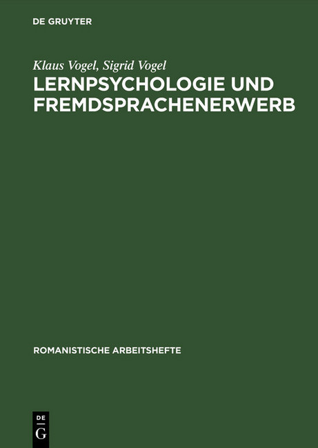 Lernpsychologie und Fremdsprachenerwerb main product photo