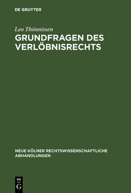 Grundfragen des Verlöbnisrechts main product photo
