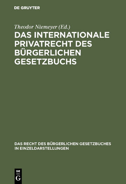Das internationale Privatrecht des Bürgerlichen Gesetzbuchs main product photo