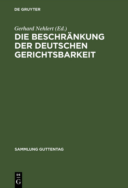 Die Beschränkung der deutschen Gerichtsbarkeit main product photo
