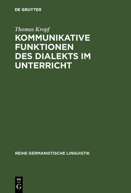 Kommunikative Funktionen des Dialekts im Unterricht main product photo