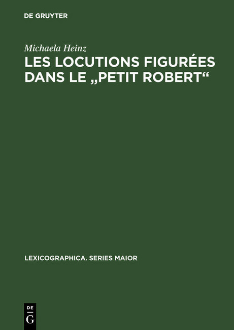 Les locutions figurées dans le 'Petit Robert' main product photo