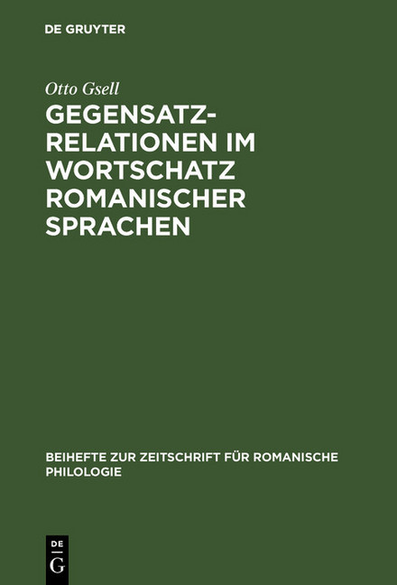 Gegensatzrelationen im Wortschatz romanischer Sprachen main product photo