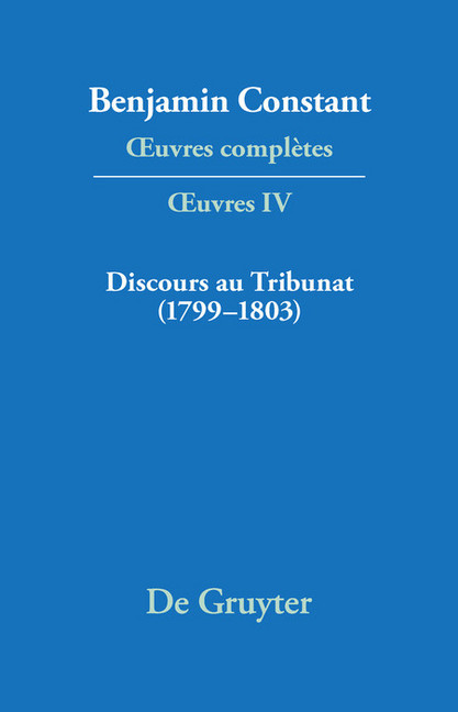 Discours au Tribunat. De la possibilité d'une constitution républicaine dans un grand pays (1799-1803) main product photo