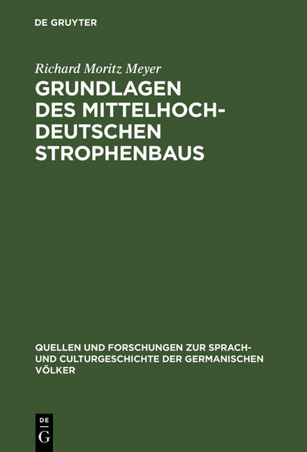 Grundlagen des mittelhochdeutschen Strophenbaus main product photo