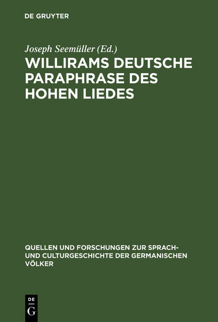 Willirams deutsche Paraphrase des Hohen Liedes main product photo