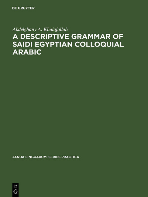 A descriptive grammar of saidi Egyptian colloquial Arabic main product photo