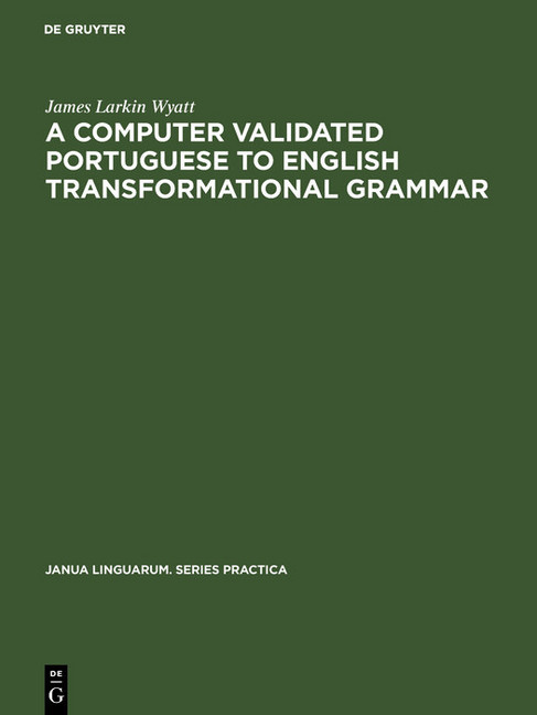 A computer validated Portuguese to English transformational grammar main product photo