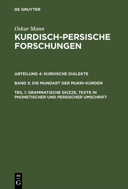 Grammatische Skizze, Texte in phonetischer und persischer Umschrift main product photo