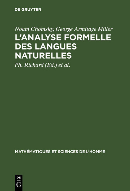 L'analyse formelle des langues naturelles main product photo