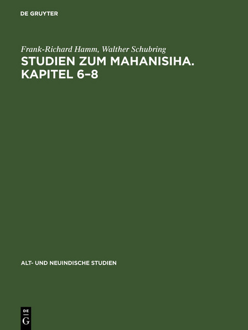 Studien zum Mahanisiha. Kapitel 6-8 main product photo