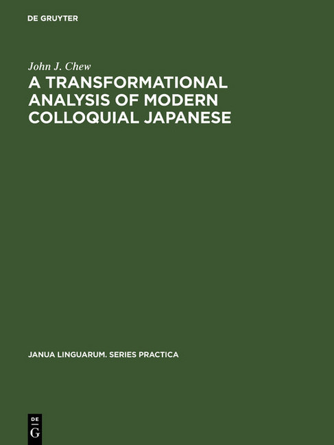 A transformational analysis of modern colloquial Japanese main product photo