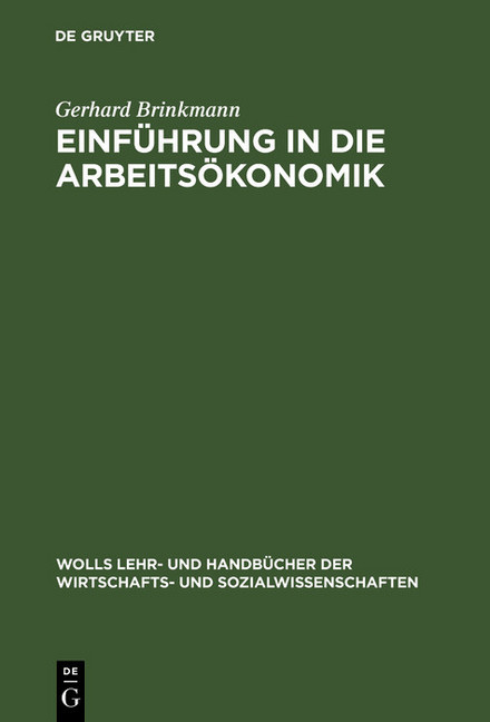 Einführung in die Arbeitsökonomik main product photo
