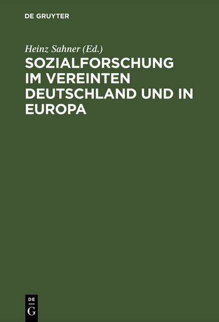 Sozialforschung im vereinten Deutschland und in Europa main product photo