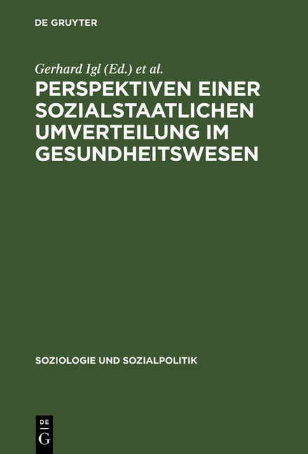 Perspektiven einer sozialstaatlichen Umverteilung im Gesundheitswesen main product photo