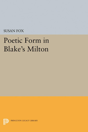 Poetic Form in Blake's MILTON main product photo