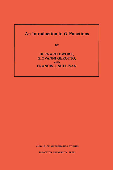 An Introduction to 'G'-Functions. (AM-133), Volume 133 main product photo