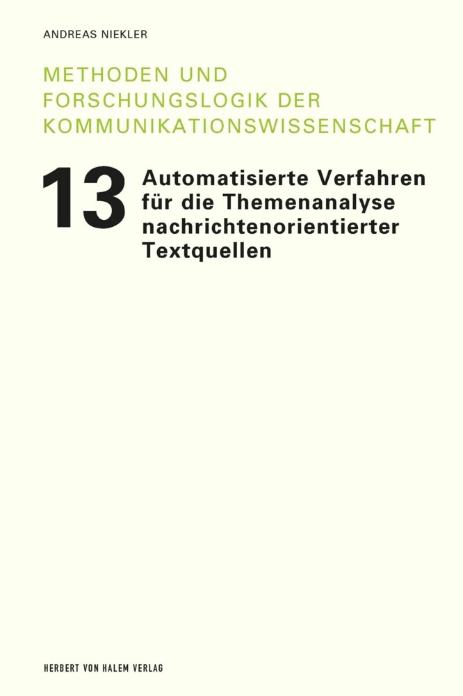 Automatisierte Verfahren für die Themenanalyse nachrichtenorientierter Textquellen main product photo