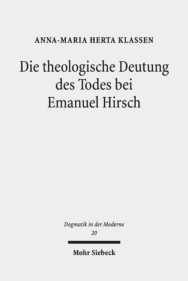 Die theologische Deutung des Todes bei Emanuel Hirsch main product photo