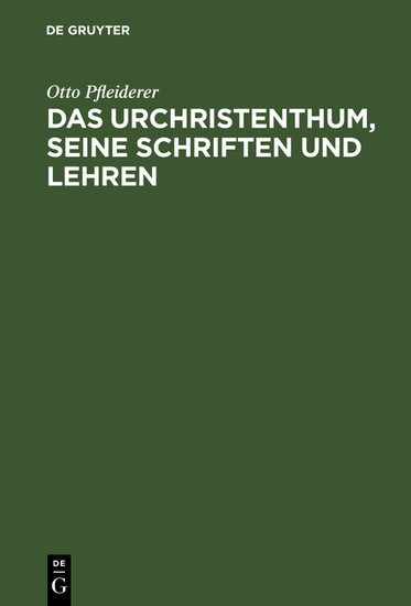 Das Urchristenthum, seine Schriften und Lehren main product photo
