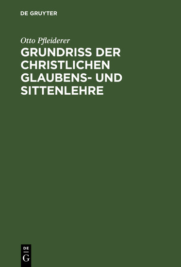 Grundriss der christlichen Glaubens- und Sittenlehre main product photo