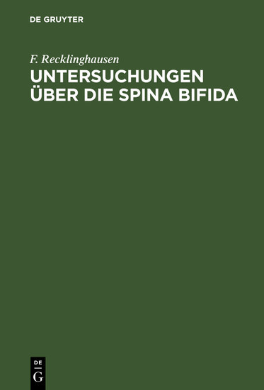 Untersuchungen über die Spina bifida main product photo