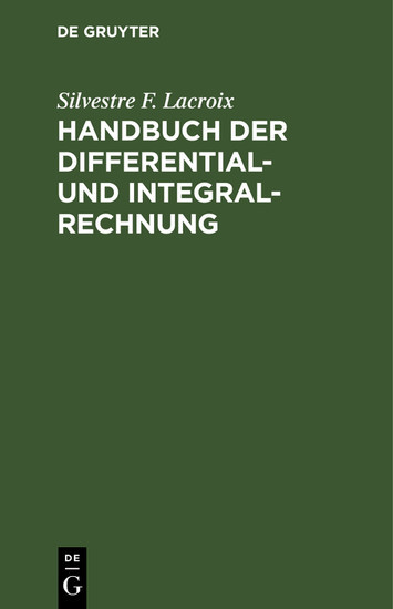 Handbuch der Differential- und Integral-Rechnung main product photo