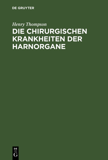 Die chirurgischen Krankheiten der Harnorgane main product photo