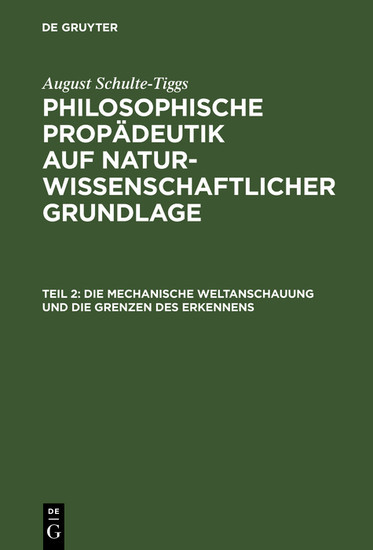 Die Mechanische Weltanschauung und die Grenzen des Erkennens main product photo