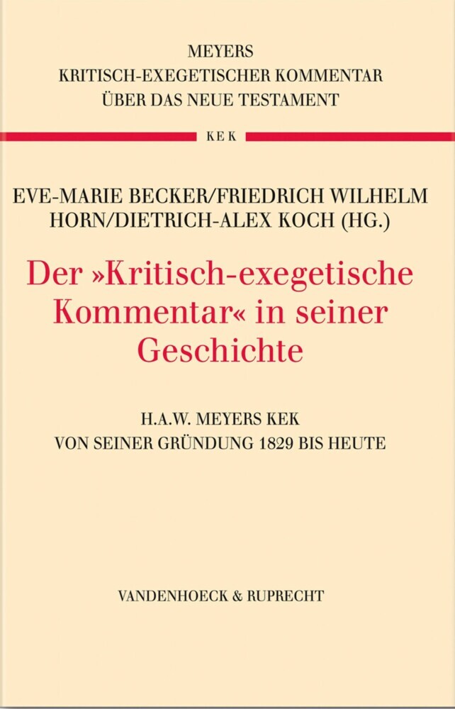 Der "Kritisch-exegetische Kommentar" in seiner Geschichte main product photo