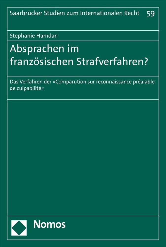 Absprachen im französischen Strafverfahren? main product photo