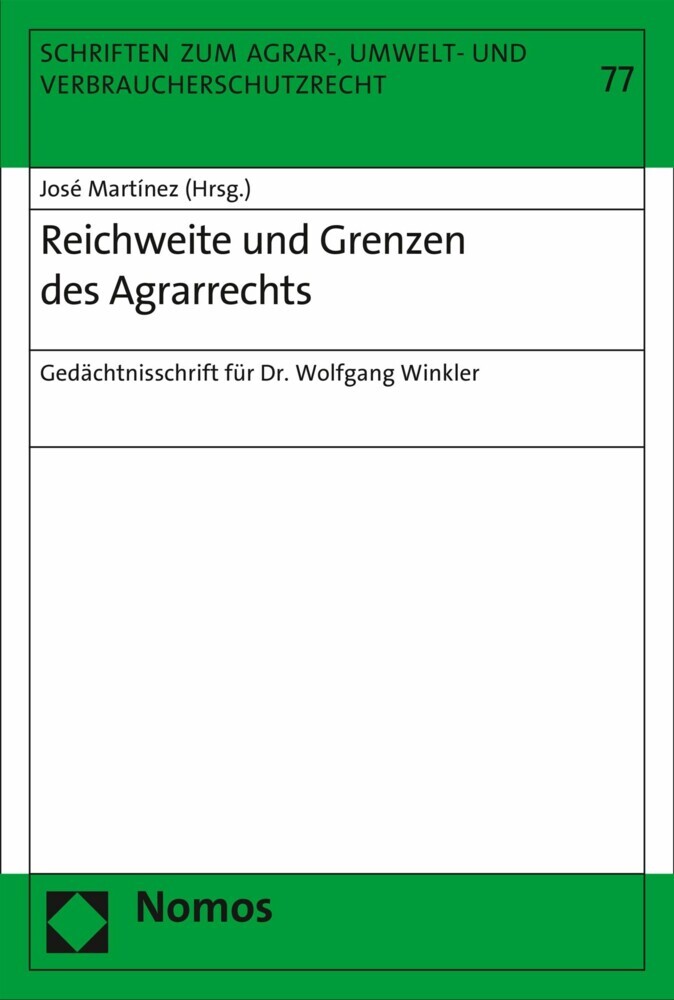 Reichweite und Grenzen des Agrarrechts main product photo