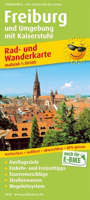 PublicPress Rad- und Wanderkarte Freiburg und Umgebung mit Kaiserstuhl main product photo