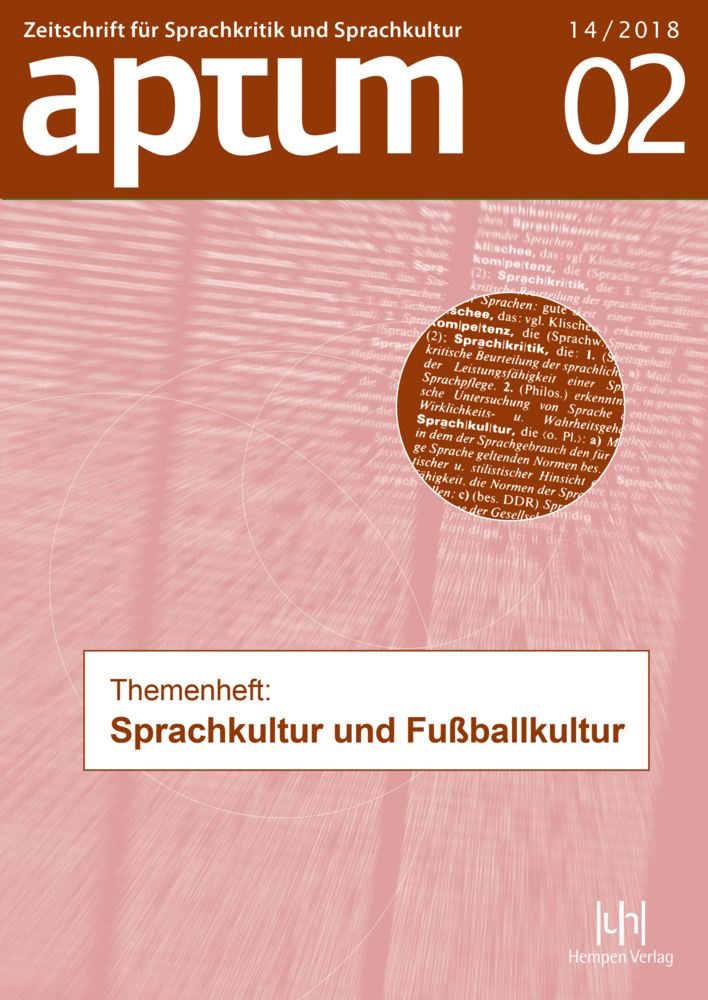 Aptum, Zeitschrift für Sprachkritik und Sprachkultur 14. Jahrgang, 2018, Heft 2 main product photo
