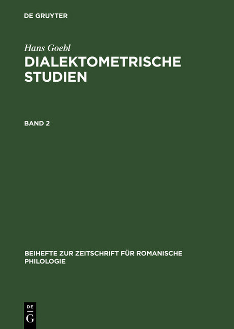 Hans Goebl: Dialektometrische Studien. Band 2 main product photo