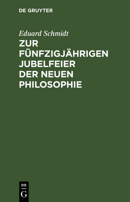 Zur fünfzigjährigen Jubelfeier der neuen Philosophie main product photo
