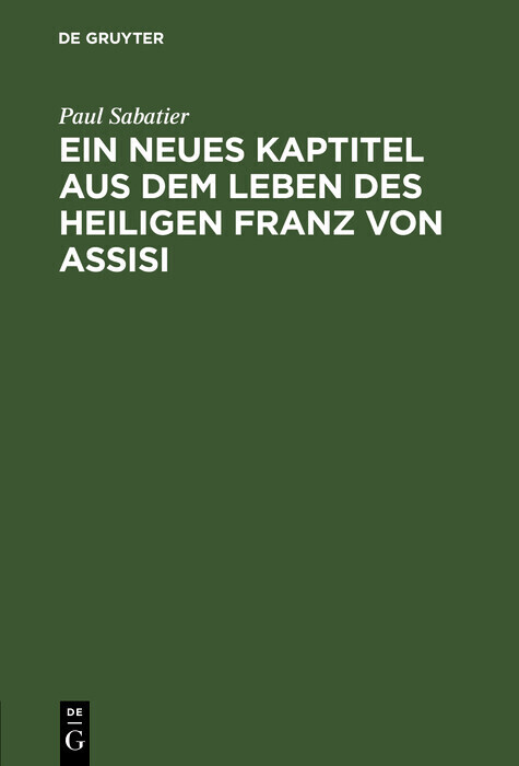 Ein neues Kaptitel aus dem Leben des Heiligen Franz von Assisi main product photo