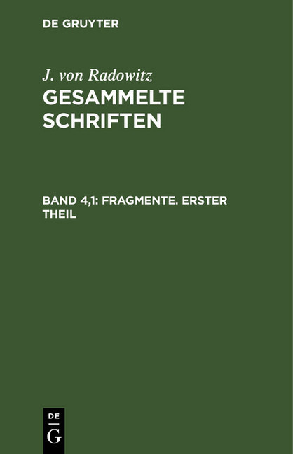 Fragmente. Erster Theil main product photo