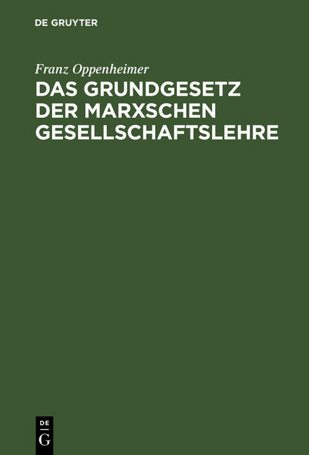 Das Grundgesetz der Marxschen Gesellschaftslehre main product photo