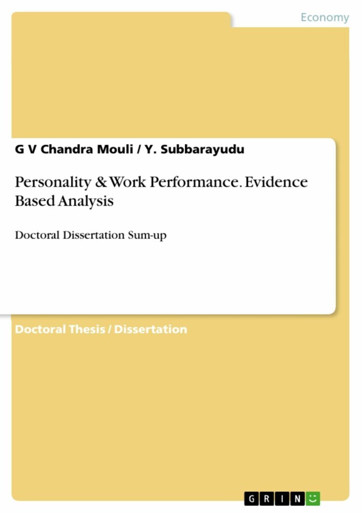 Personality & Work Performance. Evidence Based Analysis main product photo