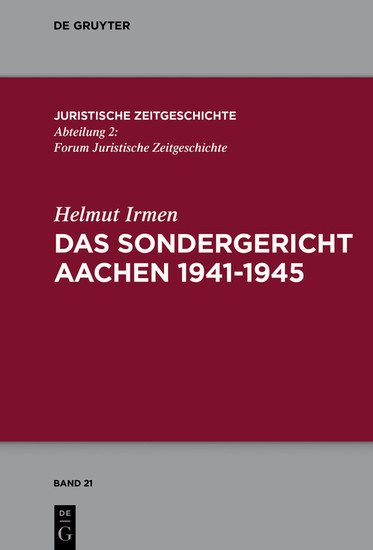 Das Sondergericht Aachen 1941-1945 main product photo