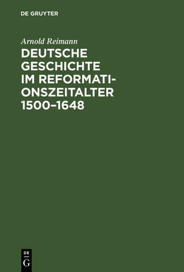 Deutsche Geschichte im Reformationszeitalter 1500-1648 main product photo