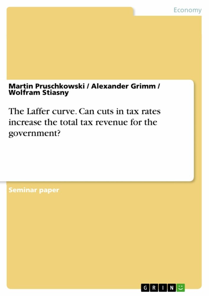 The Laffer curve. Can cuts in tax rates increase the total tax revenue for the government? main product photo